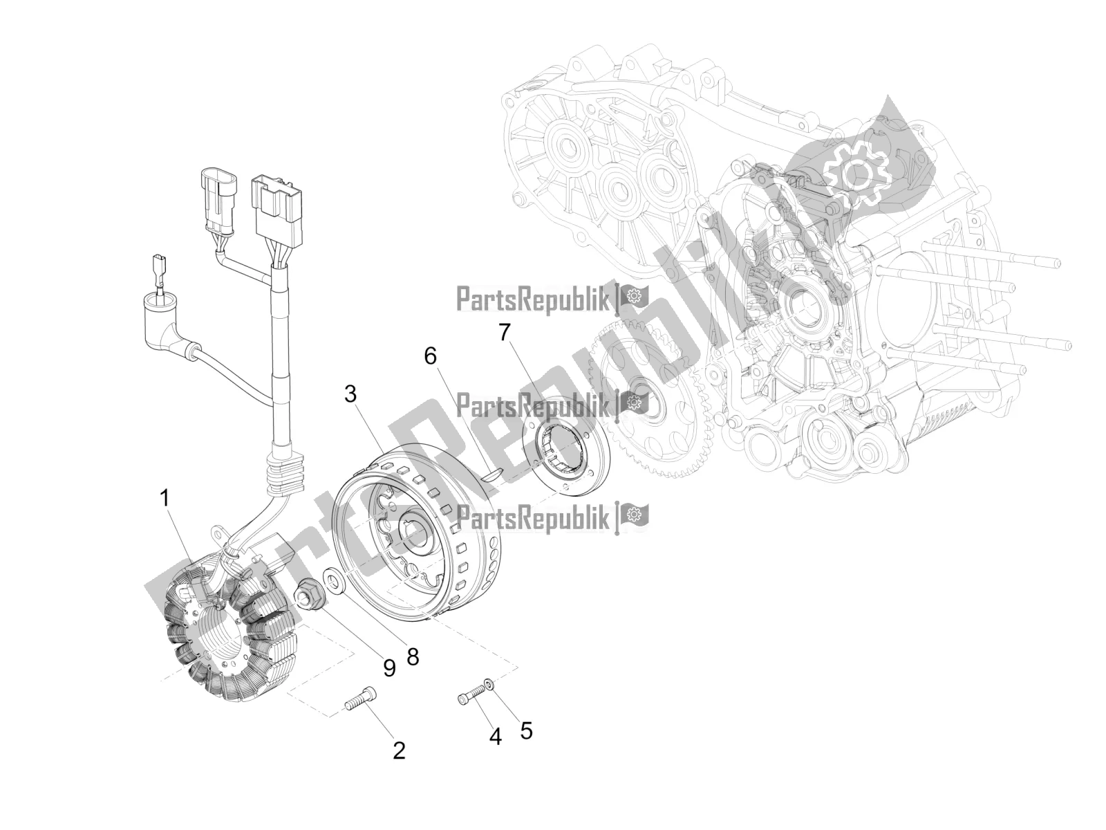 Order flywheel spareparts for the Piaggio MP3 500 LT Business
